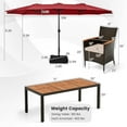 thumbnail image 3 of Costway 11 PCS Patio Dining Set with 15ft Double-Sided Patio Umbrella (Base Included) Wine, 3 of 11