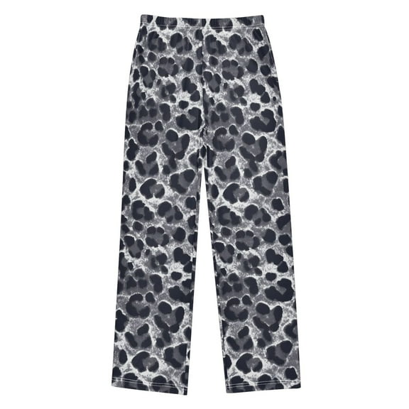 joogoo Grey Leopard Print Pajama Pants Pj Bottoms Sleepwear Lounge L