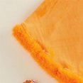 thumbnail image 6 of Halloween Hooded Poncho for Kids Fluffy Pumpkin Face Hooded Poncho (Orange), 6 of 7
