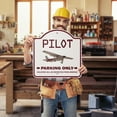 thumbnail image 2 of Pilot 18" X 18" Heavy-Gauge Aluminum Architectural Sign | SignMission Designer Parking Air Plane Cessna Fly Beechcraft Airplane Aviation Metal Novelty Gift Funny Joke Gag Road Garage, 2 of 4