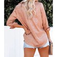 thumbnail image 3 of Blusa con cierre de botón,Camisa con cuello vuelto de satén con cuello en V para mujer Diseño exquisito, 3 of 6