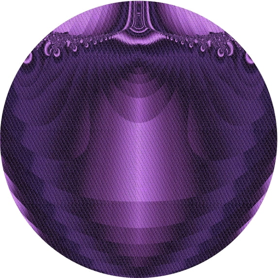Ahgly Company Indoor Round Patterned Dark Orchid Purple Area Rugs, 8' Round