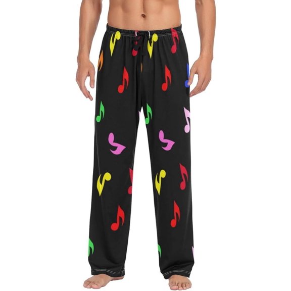 GZHJMY Colorful Music Notes Pajama Pants For Men, Men's Separate Bottoms, Small, Lounge Pants with Pockets, Christmas New Year Birthday Gifts, Small, Christmas New Year Birthday Gifts, Small