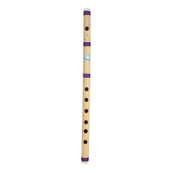 Musical Flutes Regular G Tune 6 Hole Bamboo Flute Bansuri with Flute Carry Bag Free (17 Inch) (English Note) By Indian Collectible