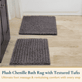 thumbnail image 2 of ComfiTime 2-Piece Bathroom Rug Set - 20*24 & 20*24 2000GSM Thick Slip-Resistant Chenille Bath Mat for Tub, Shower & Bathroom Floor, Machine Washable, Ultra Absorbent, Small or Long, Dark Gray, 2 of 9