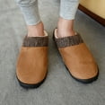 thumbnail image 2 of SLM Men's Bedroom Slippers Faux Fur Lined Non Skid House Shoes Warm, 2 of 8