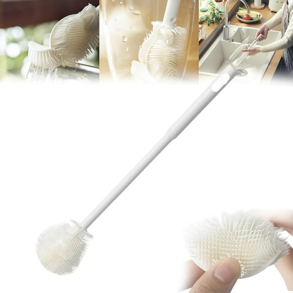 360° Flexible Silicone Bottle Brush with Long Handle, 2026 New Bottle Cleaning Brush, Deep Cleaning Brush for Narrow Neck Bottles, Water Bottles, Baby Bottles, Flasks Soft Bottle Brush