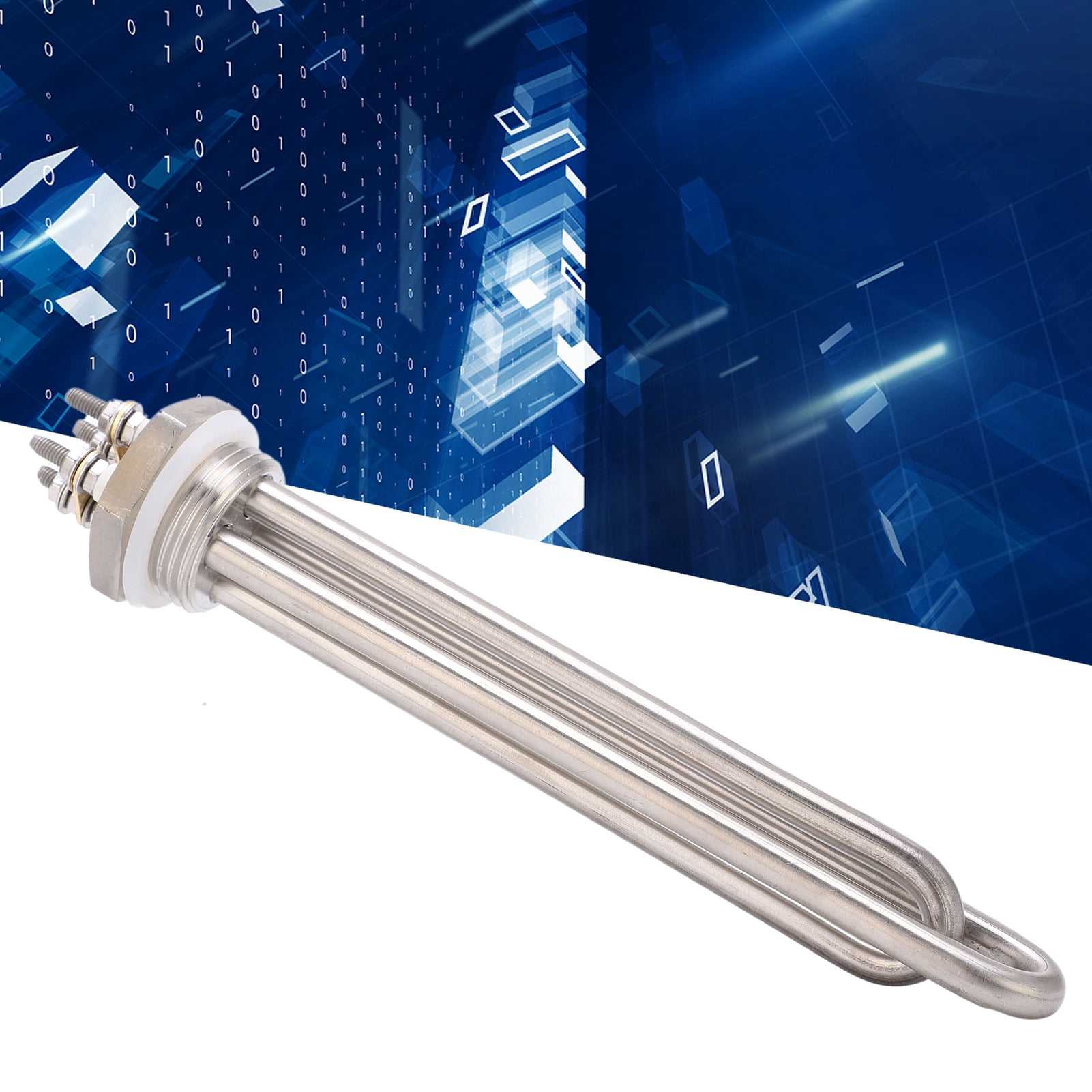 YAHHU Immersion Water Heater Stainless Steel 1"NPT Thread Portable Quick Heating Electric Tube 24V 600W / 10 inches / 25.4 cm Replacement Element