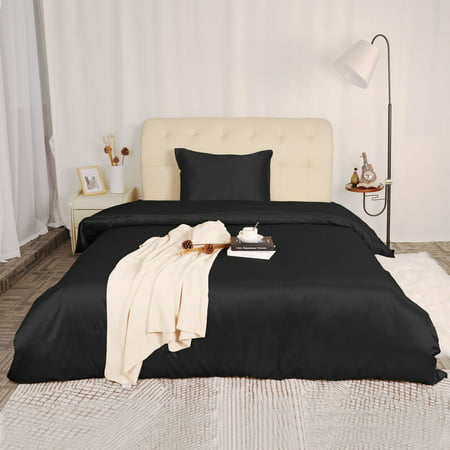 Unique Bargains Silk Satin 2 Piece Bedding Duvet Cover And Pillow