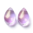 thumbnail image 2 of 20pc Transparent Glass Charms Glitter Gold Powder Teardrop Violet 9x6x5mm Hole: 1mm, 2 of 3