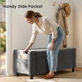 thumbnail image 5 of 46" Storage Ottoman Bench with Hidden Compartment & Side Pocket,400 lbs Capacity,Safety Hinge,Multi-Functional End of Bed/Entryway Storage,Gray, 5 of 10