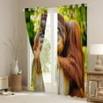 thumbnail image 3 of Castle Fairy Brown Monkey Curtains Pack of 2 (42x84 Each),Jungle Wildlife Curtains Blackout,Woodland Animal Bedroom Curtains,Ultra Soft Rustic Home Decor, 3 of 6