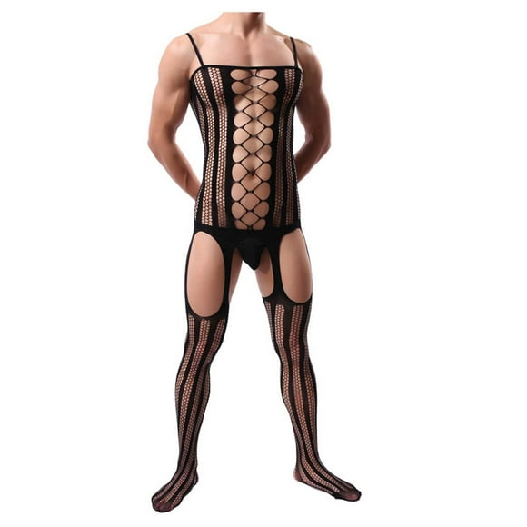 jovati Hommes Sous-Vêtements Sexy 1PC Hommes Lingerie Sexy Bas de Soie Ultramince Fronde Sous-Vêtements Pyjama