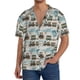 thumbnail image 1 of Balery Transport Train Camisa Casual de Manga Corta con Botones para Hombre, Texturizada, Estilo Cubano, para Playa, Verano-Large, 1 of 5
