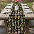thumbnail image 4 of Tropical Cactus Table Runner 70 Inches, Spring Summer Potted Plants Black Plaid Bed Runner Dresser Scarves Tabletop for Indoor Outdoor Parties/Ceremony/Banquet, 13" x 70", 4 of 9