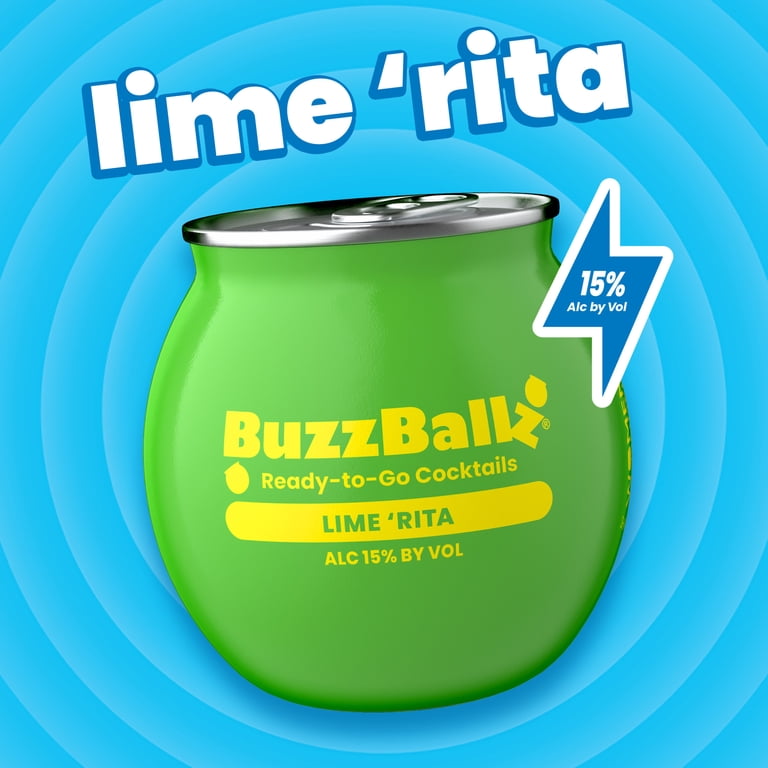 BuzzBallz Chillers Lime 'Rita, 187 mL Can, ABV 15% - Walmart.com