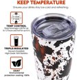 thumbnail image 3 of Cow Print Tumbler 20 oz with Lid and Straw - Insulated Stainless Steel Travel Cup, Double Wall Thermal Coffee Mug - Cute Cow Theme Gift for Women, Mom, Sister, Friend, 3 of 6