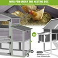 thumbnail image 6 of MEDEHOO Mobile Chicken Coop 79" Large All-Steel Frame Hen House Poultry Cage with Metal Run, Waterproof Rain Cover, 6 of 8