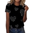 thumbnail image 1 of WEAIXIMIUNG T-Shirt Décontracté d'Été pour Femmes, Manches Courtes Imprimées, Col Rond, Ample, 1 of 4