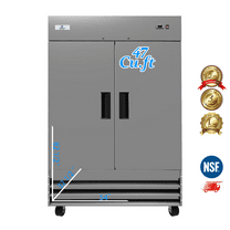 Commercial Reach In refrigerator, Stainless Steel, Solid 2 Door Upright Fan Cooling freezer, NSF certified