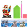 thumbnail image 5 of DIY escritorio diamantes madera diamantes pintura adorno de mesa (Papá Noel) 2 piezas, 5 of 5