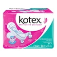 thumbnail image 1 of Toallas femeninas Kotex Slim ultradelgada con alas flujo moderado 14 piezas, 1 of 4