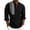 hgg047-Black, variant on Mens Ethnic Print Fashion Casual Loose Bohemian Linen Henley Button Placket Long Sleeve Stand Collar Shirt Relaxed Boho Style Long Sleeve Collared Top