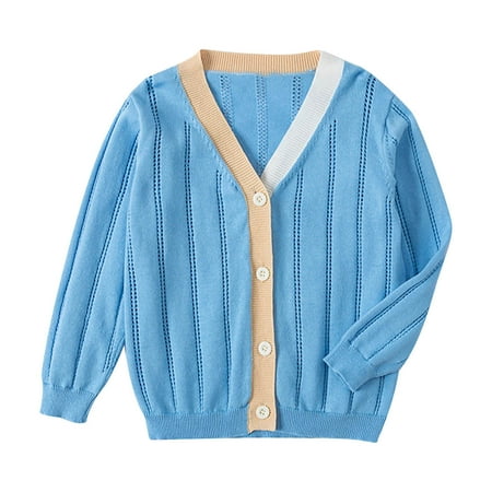 

Wdfiry 18M-7T Baby Girls Cardigan Long Sleeve Kid Button Sweater Girl V Neck Cardigans Uniform Sweater