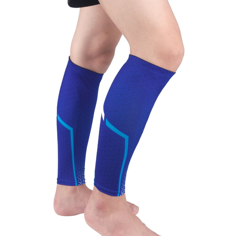 Gift S/M, Black / Blue 2Pair Calf Support Compression Leg Sleeve Sport Sock Outdoor Activit Reduce Pain Swelling 