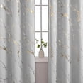 thumbnail image 4 of Blackout Curtains 102 inch Length 2 Panels Set Marble Designs Printed Drapes Thermal Curtains for Bedroom with Black Liner Sound Proof Curtains, Gray,40 Inch Wid, 4 of 9