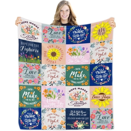 LHSHID Get Well Soon Gifts for Men After Surgery Blanket Sympathy Gift for Men Hug Soft Fleece Healing Blanket for Cancer Blanket Sympathy Blanket for Best Friends Blue 50x60in