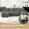 thumbnail image 5 of 110 U-Shaped Couch, Gray Cloud Modular Sectional Sofa, 4 Seats with Pillows for Living Room, Ultra Comfy Chenille Fabric, Deep Double Cushions, 5 of 10