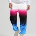 thumbnail image 2 of safuny Men's Pants Comfy Lounge Casual Striped Fashion Full Length Trousers Pajamas For Husband Boyfriend Son Home Clothes Loose Couple Air Conditioning Pants Blue XXXL, 2 of 7