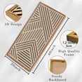 thumbnail image 5 of Large Boho Wood Framed Wall Art 3D Abstract Neutral Modern Wooden Wall Decor Tan Minimalist Geometric Artwork for Living Room Bedroom Office 20x40 Inch, 5 of 9