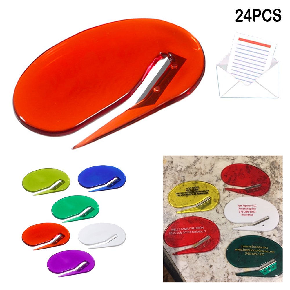 24 Pcs Letter Openers Plastic Razor Blade Envelope Slitter Lot Paper