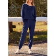 thumbnail image 3 of Conjunto Deportivo PRETTYGARDEN para Mujer 2 Piezas Canalé Azul Oscuro Talla M, 3 of 8