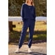 thumbnail image 3 of Conjunto Deportivo PRETTYGARDEN para Mujer 2 Piezas Canalé Azul Oscuro Talla M, 3 of 8