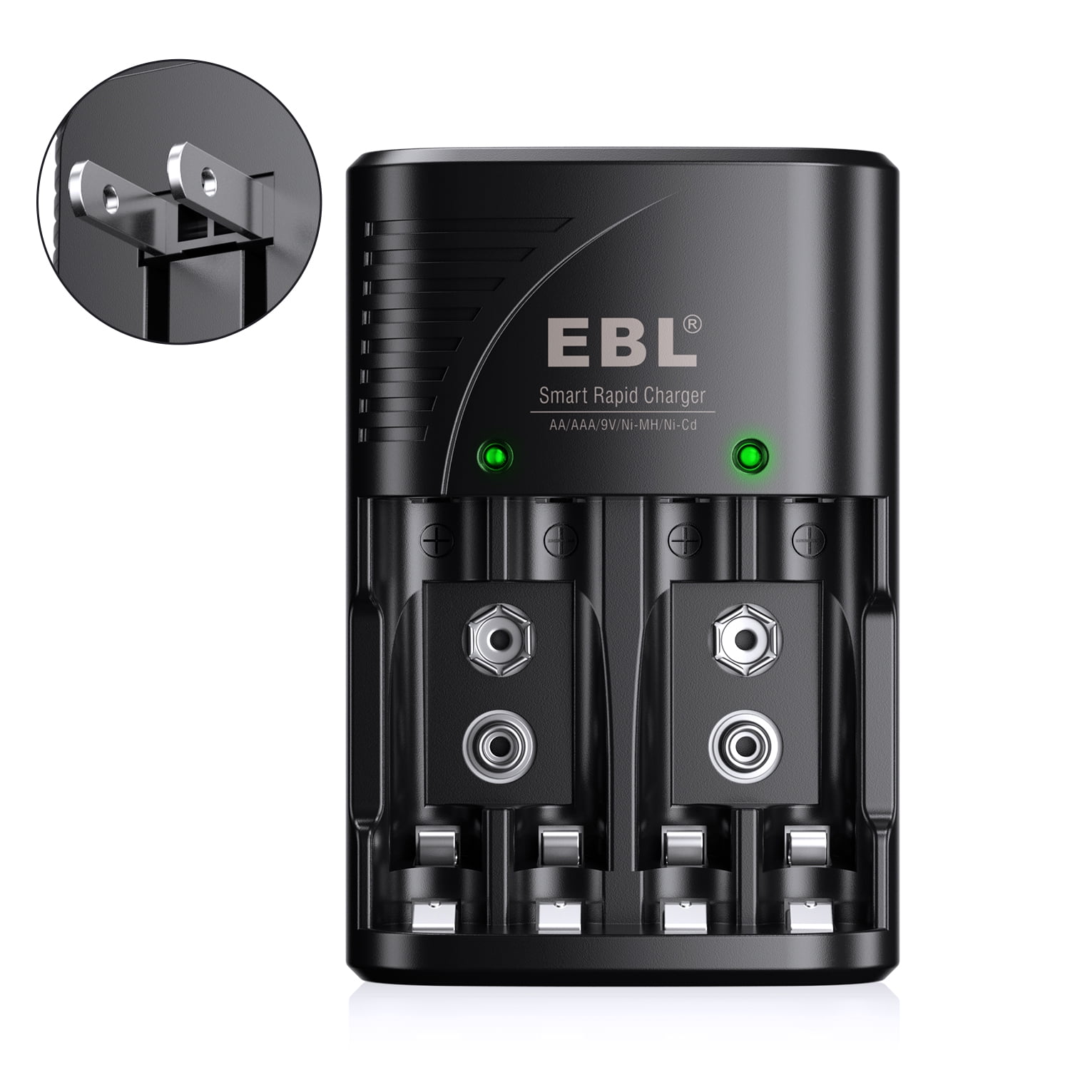 EBL Charger and Rechargeable Batteries (x4 AA) – Peekaboo and Company