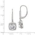 thumbnail image 2 of White Sterling Silver Earring Drop & Dangle Women'S Cubic Zirconia CZ Round Clear 33 mm 12, 2 of 2