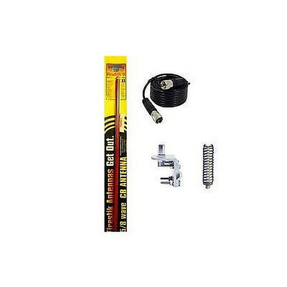 NEW FIRESTIK 2 FS4 R 4FT RED CB ANTENNA, 9FT COAX, MOUNT & SPRING