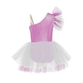 thumbnail image 6 of Raenseen Girls Mermaid Fish Scales Print Tutu Ballet Dance Performance Dress Pink 8, 6 of 7