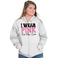 thumbnail image 5 of I Wear Pink For The Cure Warrior Zip Hoodie Sweatshirt Women Brisco Brands L, 5 of 6