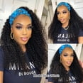 thumbnail image 7 of Curly Headband Wigs Brazilian Curly Human Hair Wigs 150% Density Curly Wigs Brazilian Hair Easy to Install 26inch Natural Color, 7 of 7