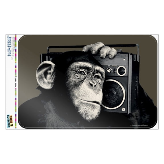 Chimp Monkey With Boombox Radio Home Business Office Sign