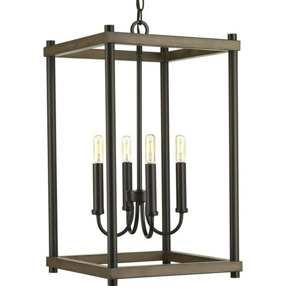 Progress Lighting Fontayne 4-Light Pendant, Antique Bronze, Glass, Rustic Farmhouse, Modern Farmhouse, Urban Industrial