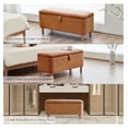 thumbnail image 6 of Boucle Bedroom Living Room Entryway Storage Ottoman Bench, Upholster Bed End Window Shoe Seat Large Rectangle Cushion Padded Foot Rest Toy Blanket Chest Cute for Girl Kid, Burnt Orange, 6 of 8