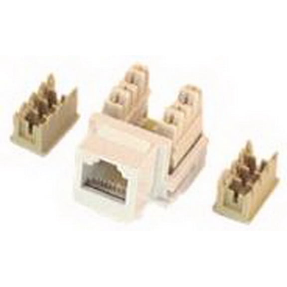 IEC RJ1106F-MTWH110 RJ11 6 Position Keystone Connector Female White with 110 Termination