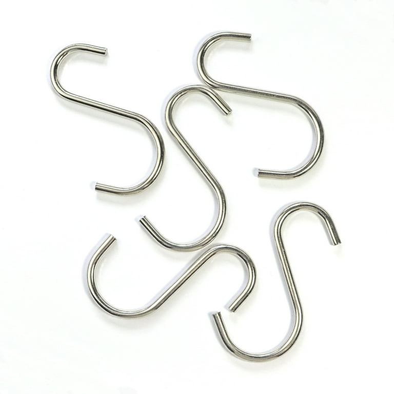 Heavy Duty S Hooks Metal S Shaped Hooks Silver Hanging Hooks 2.75 Hangers for Kitchenware Pots Pans Plants Bags Towels, Green