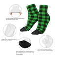 thumbnail image 3 of Goofa Buffalo Plaid Green Black Pattern Non Slip Socks with Grips for Elderly, Crew Socks Yoga Hospital Socks Cushioned Sole Gripper Socks for Men Women, 3 of 5