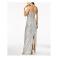 thumbnail image 3 of ADRIANNA PAPELL Womens Silver Sequin Gown  Halter Full-Length Evening Dress 12, 3 of 4